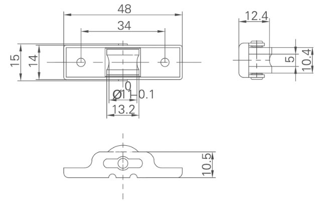 SINGLE ROLLER (14 MM) (Copy) Technical Drawing
